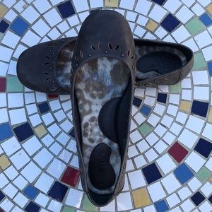 Born black leather flats